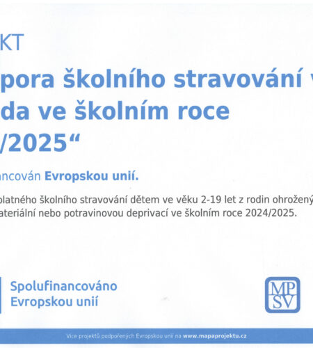PROJEKT: Podpora školního stravování v&nbsp;MŠ Pohoda 2024/2025